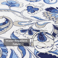 Polyester Chintz Blue Cushion Cover (Pack of 2)
