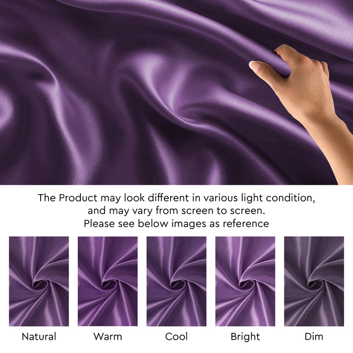 Satin Polyester Silk Purple Fabric