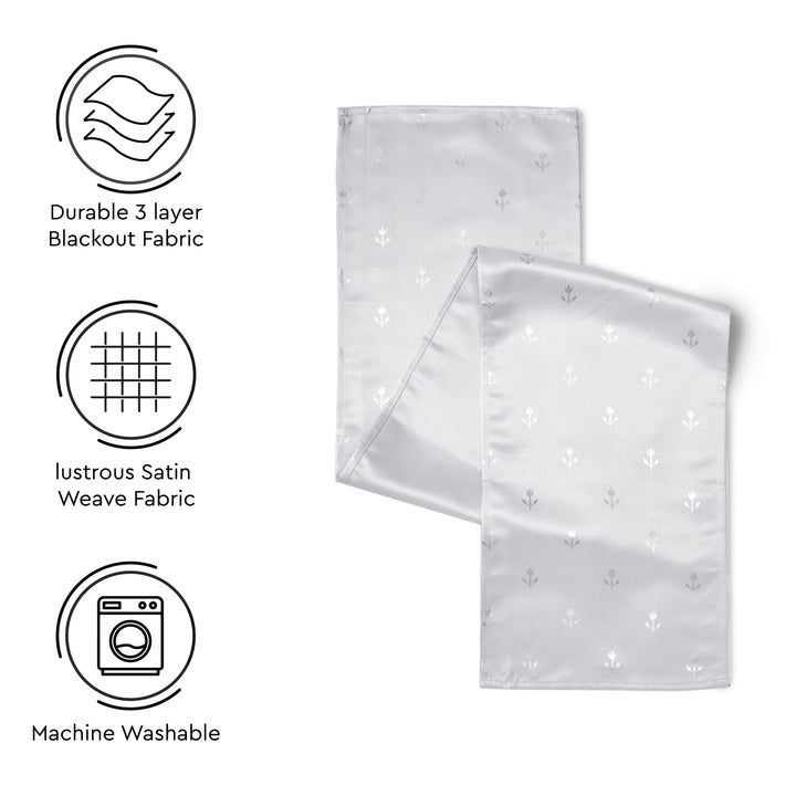 Blackout Buti Silver Light Grey Table Runner (Pack of 1)