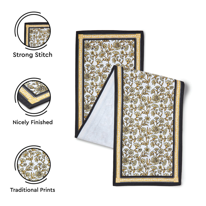 Cotton Yellow-02 Table Runner (Pack of 1)