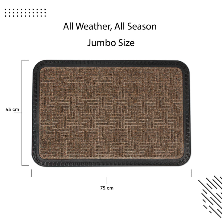 Polypropylene Main Door Entrance Mats Welcome Mat with Rubber Border | Anti Slip Rubber Backing | Ideal for Home, Outdoor, Balcony, Office | Pack of 1