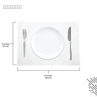 Ribbed Cotton White Placemat (Pack of 6)