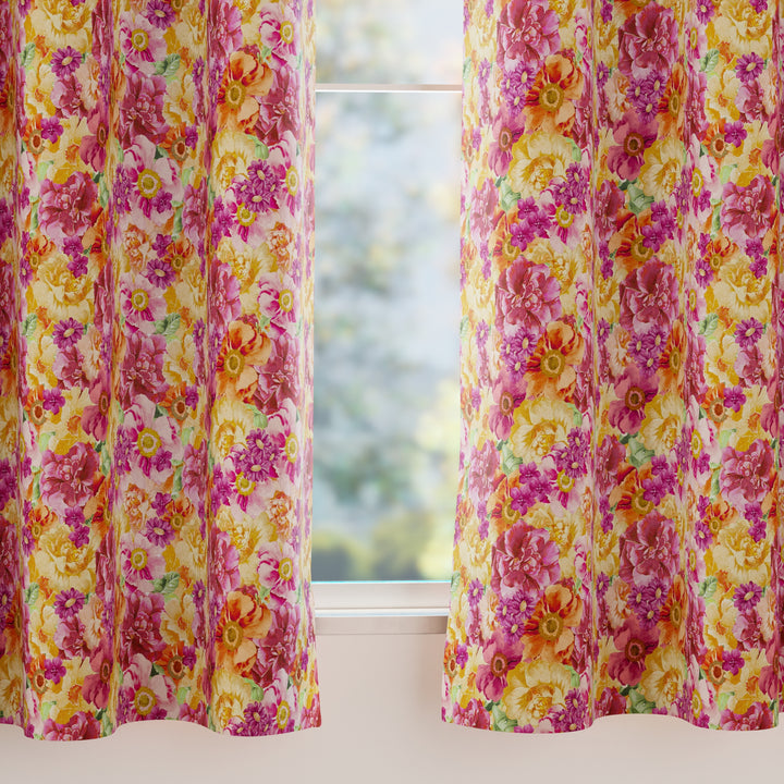 Blackout Polyester F2 Red Curtain (Pack of 2)