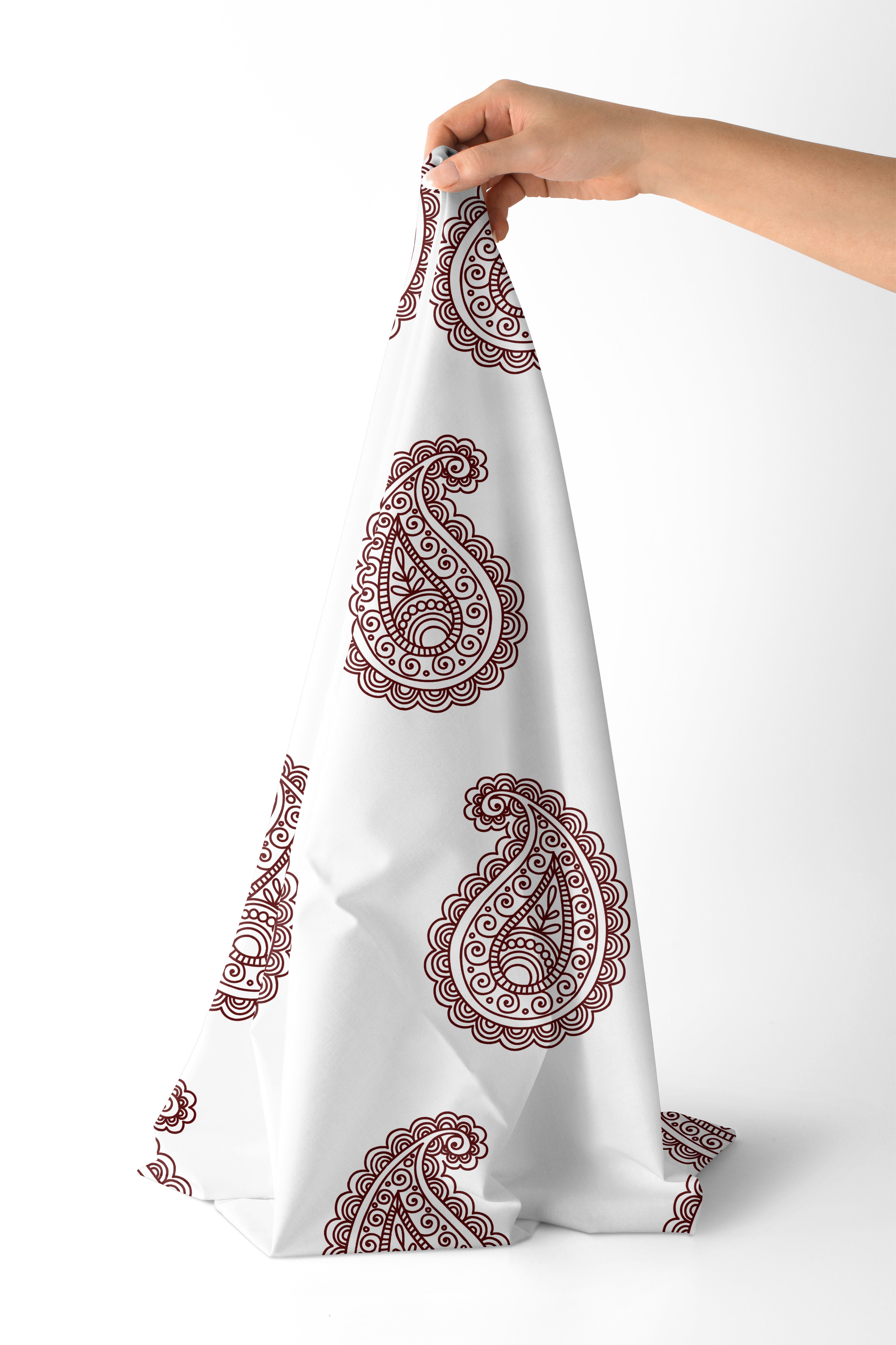 Polyester Printed Paisleys Fabric (Pack of 1)