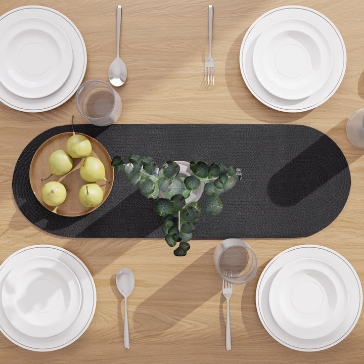 Cotton Black Table Runner (Pack of 1)
