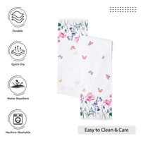 Spun Polyester Pink Butterflies Table Runner (Pack of 1)