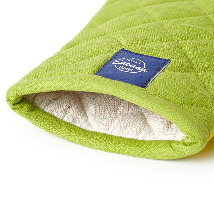 Cotton Lime Green Oven Gloves (Pack of 2)