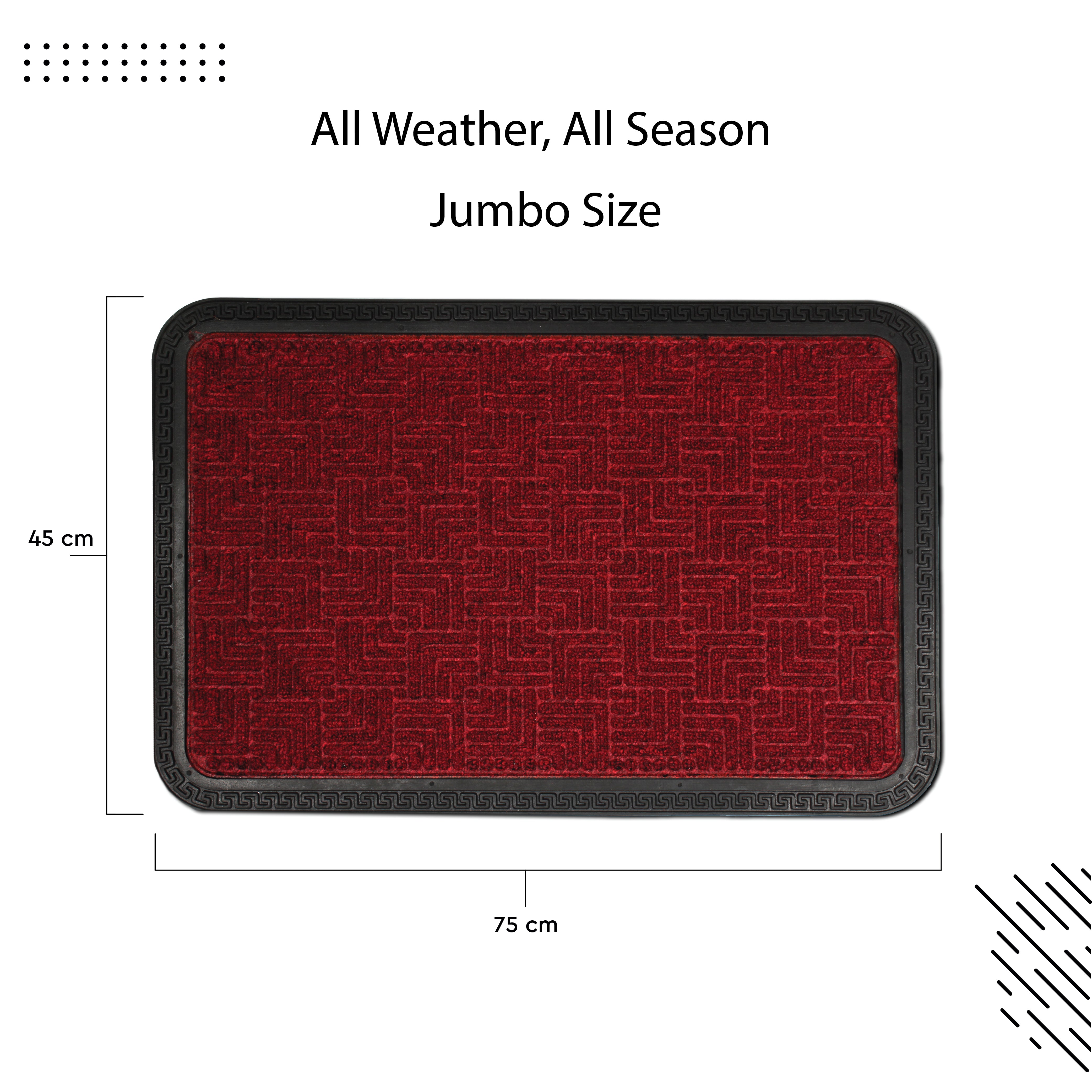 Polypropylene Main Door Entrance Mats Welcome Mat with Rubber Border | Anti Slip Rubber Backing | Ideal for Home, Outdoor, Balcony, Office | Pack of 1