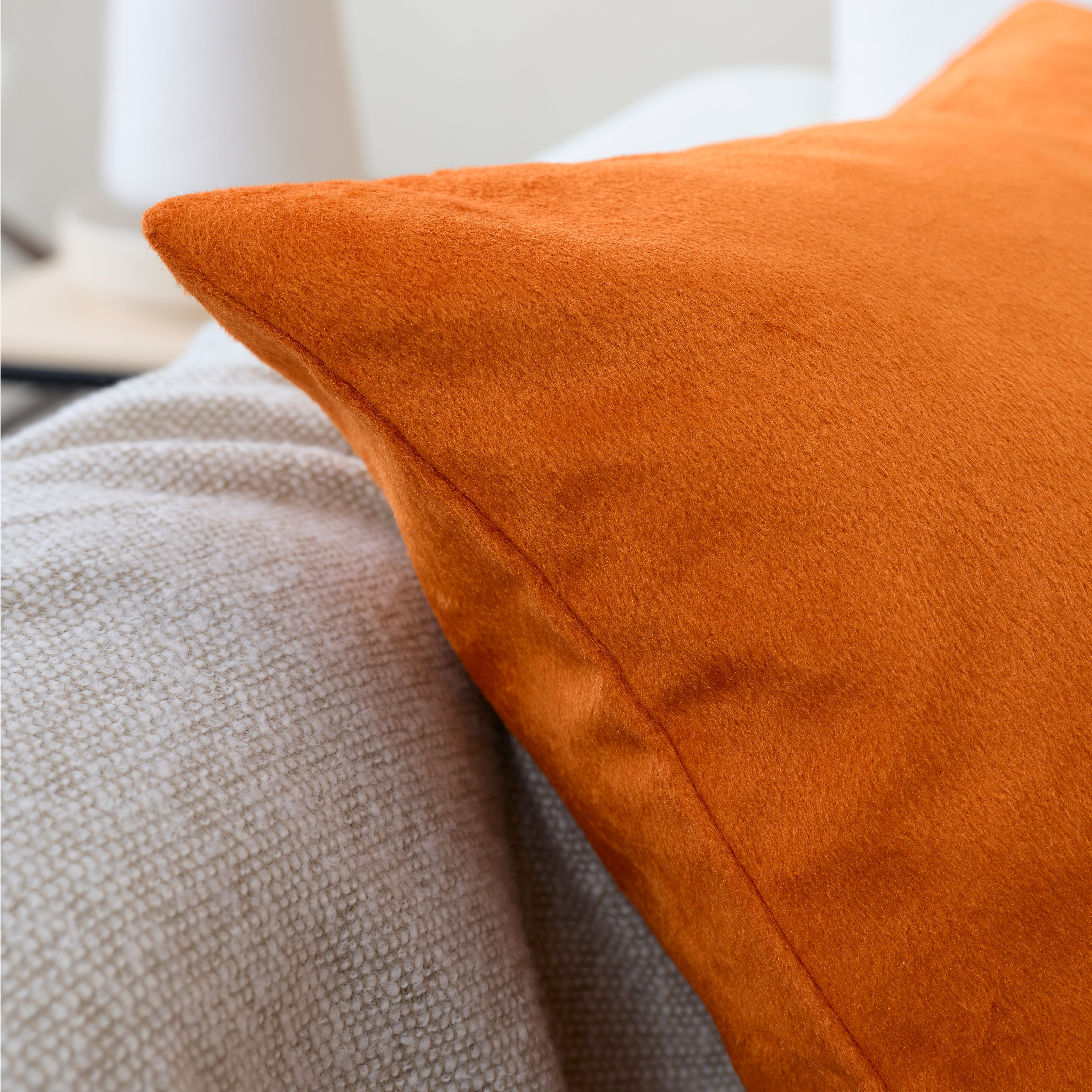 Velvet Orange Cushion Cover (Pack of 2)