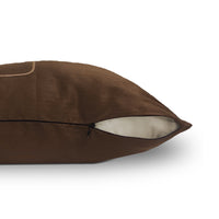 Dupion Silk Chain Coffee Cushion Cover (Pack of 2)