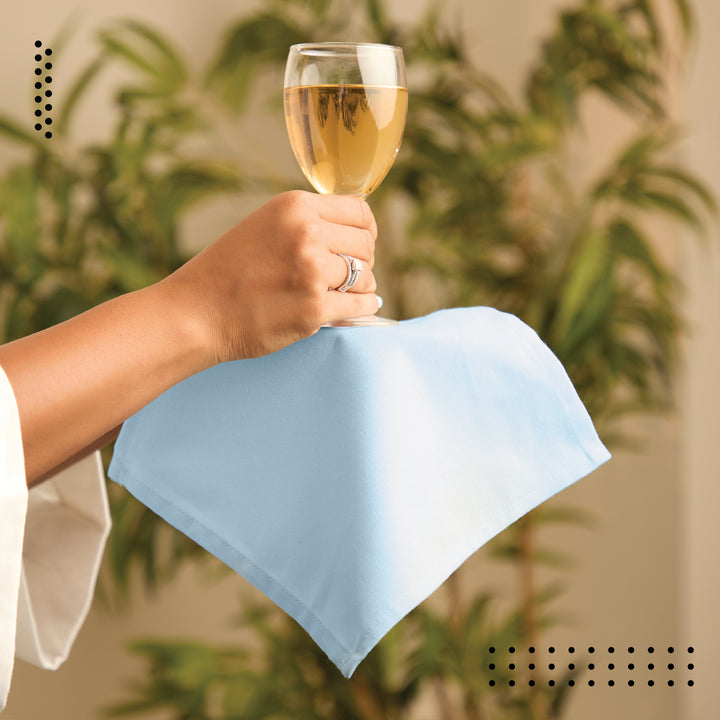 Cotton Ice Blue Table Napkins (Pack of 12)