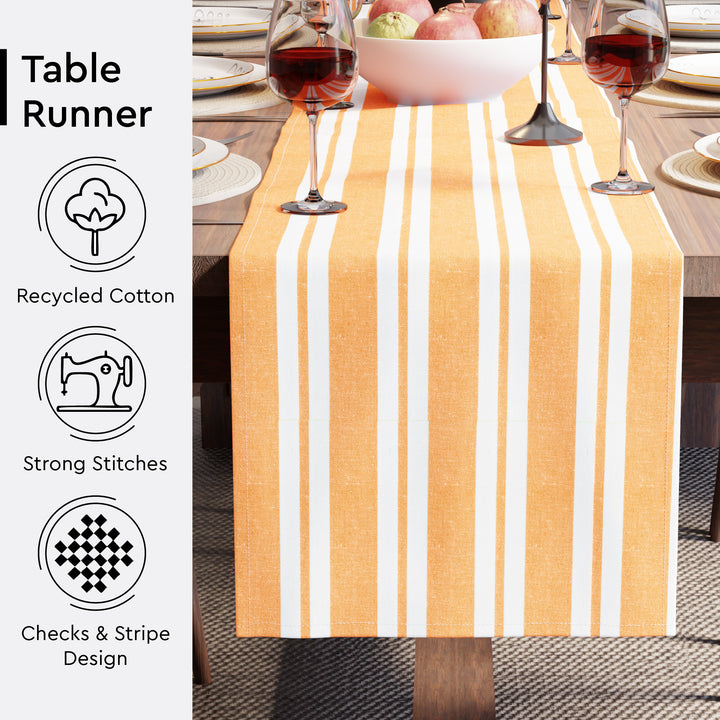 RC Yarn-Dyed Franca Yellow Stripes Table Runner (Pack of 1)
