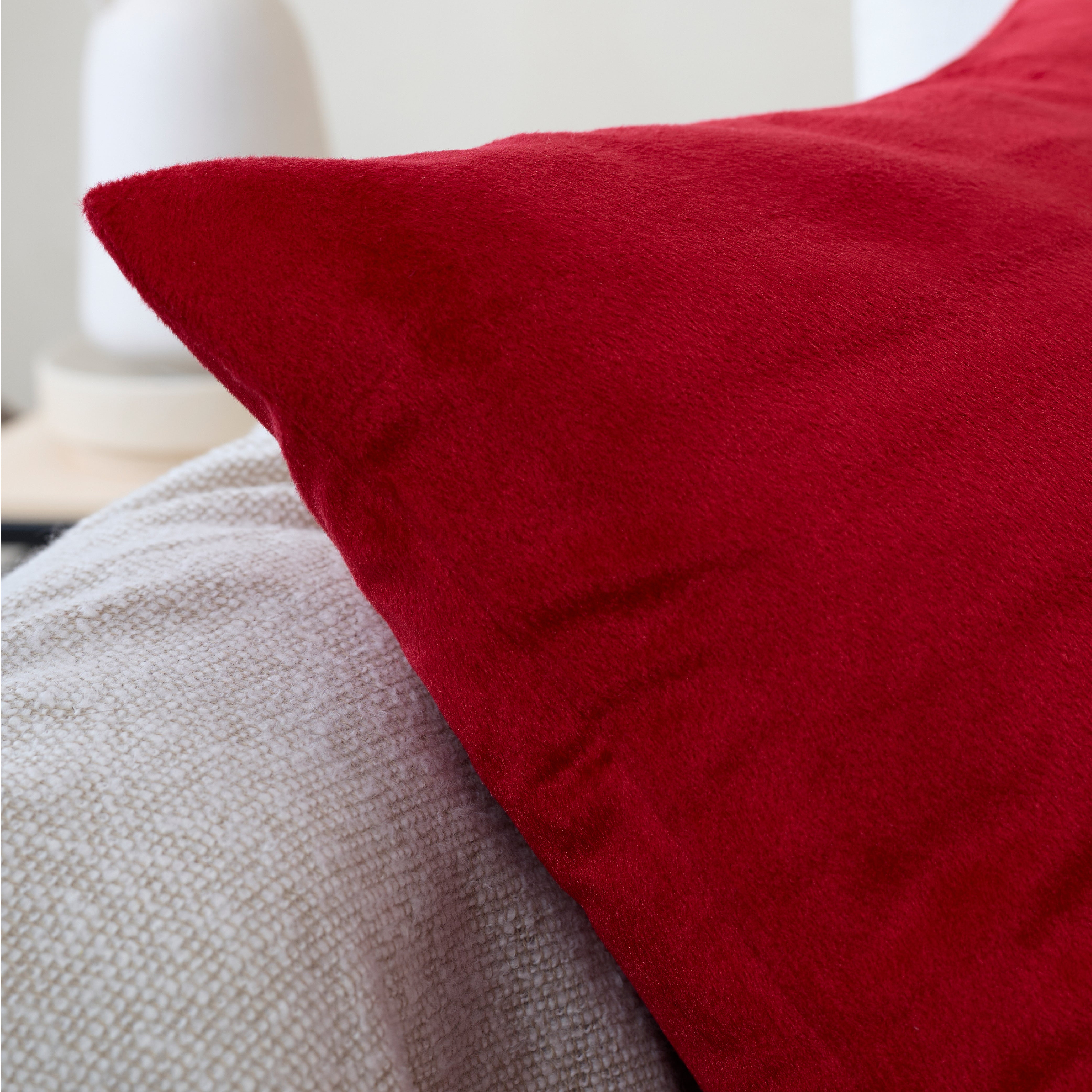 Velvet Red Cushion Cover (Pack of 2)