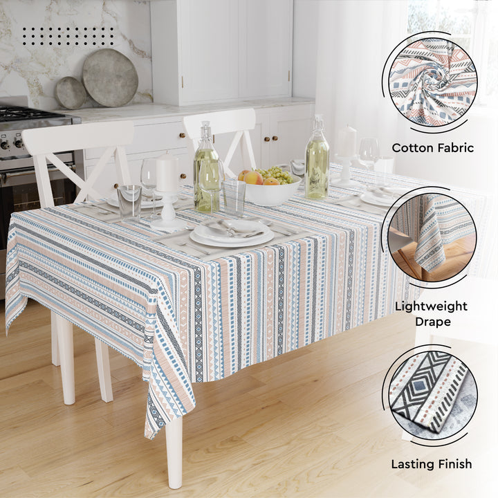 Cotton Aztec Blue Table Cloth (Pack of 1)