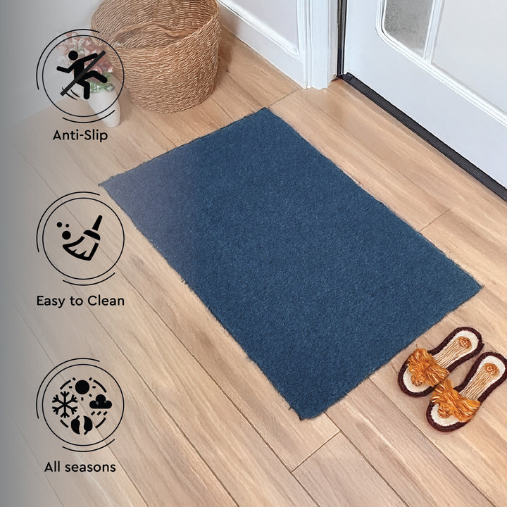 Coir Door Mats for Home Entrance Thick Anti-slip Welcome Doormat with PVC Back | Ideal for Indoor, Outdoor, Patio, Home and Office | Durable and Easy to Clean
