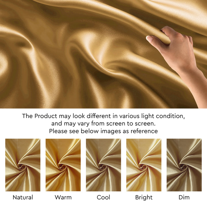 Satin Polyester Silk Gold Fabric