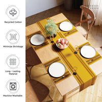 Cotton Ladder Yellow Table Runner (Pack of 1)