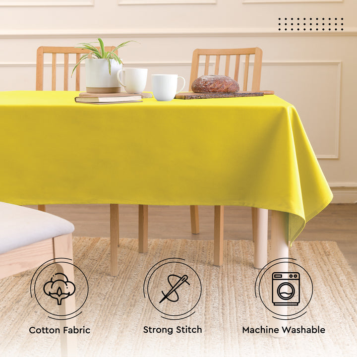 Cotton Sunbeam Yellow Table Cloth (Pack of 1)