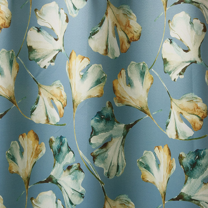 Blackout Polyester Gingko Blue Fabric 1 Meter
