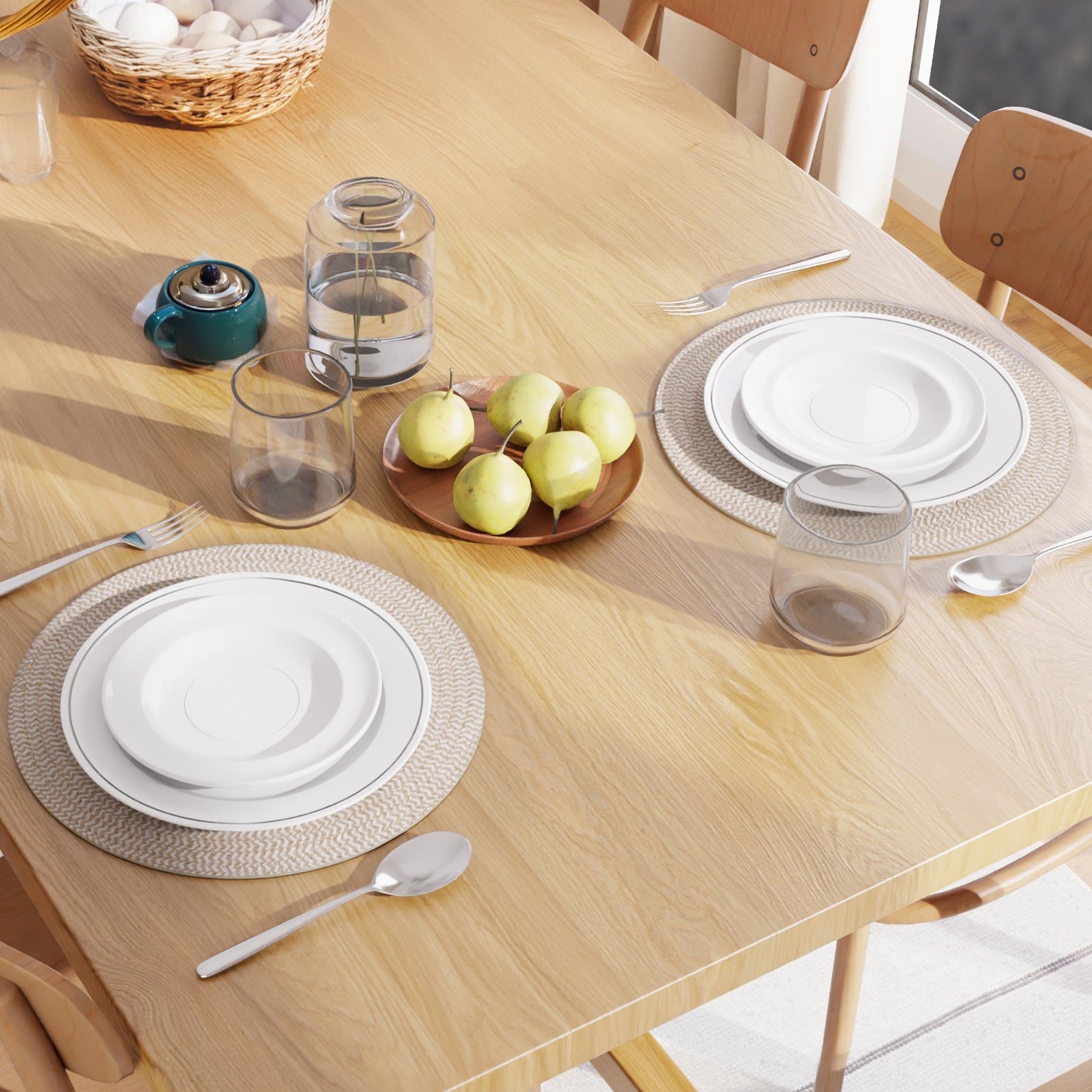 Cotton Beige & Off White Mix Placemat (Pack of 2)