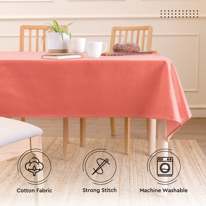 Cotton Coral Table Cloth (Pack of 1)