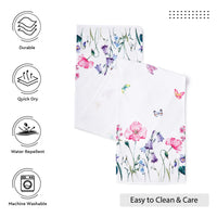Spun Polyester Pink Butterflies Table Runner (Pack of 1)