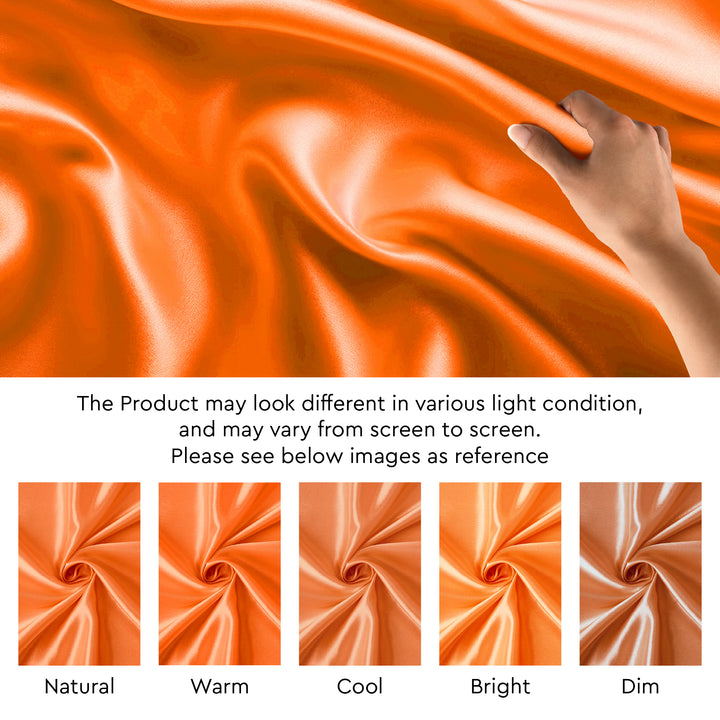 Satin Polyester Silk Orange Fabric