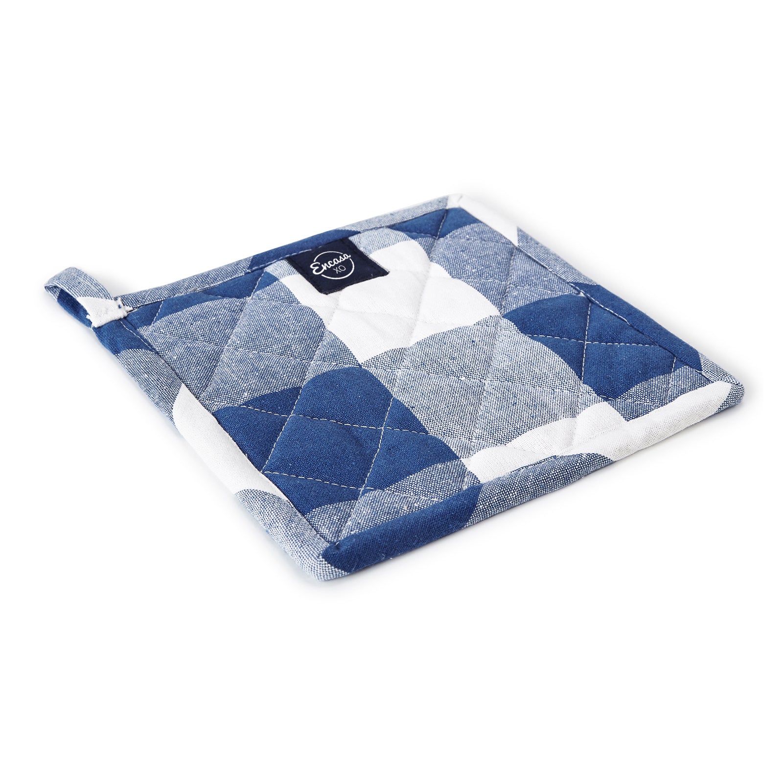 Cotton Buffalo Blue Checks Pot Holders (Pack of 2)