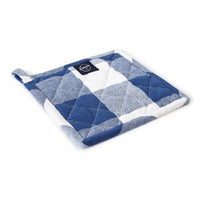 Cotton Buffalo Blue Checks Pot Holders (Pack of 2)