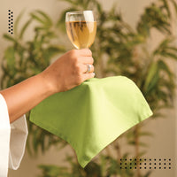Cotton Lime Green Table Napkins (Pack of 12)