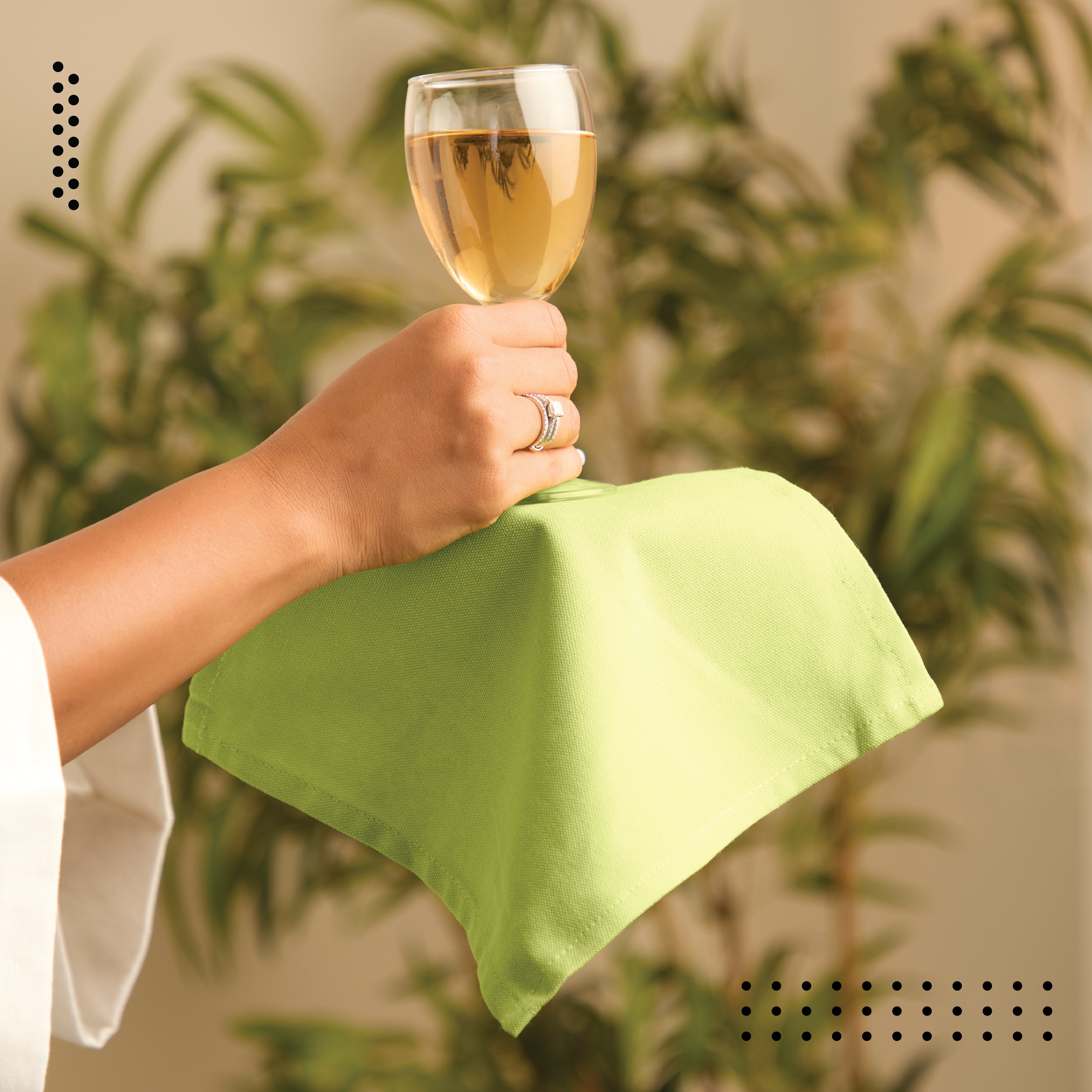 Cotton Lime Green Table Napkins (Pack of 12)