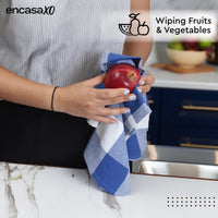 Cotton Buffalo Blue Checks Kitchen Towel (Pack of 4)
