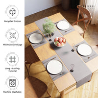 Ribbed Cotton Light Grey Table Runner (Pack of 1)