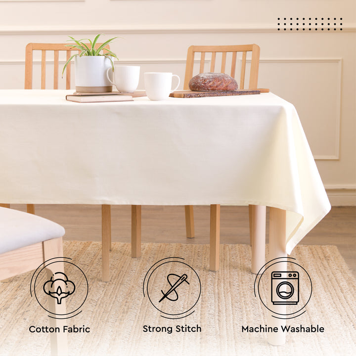 Cotton Natural Table Cloth (Pack of 1)