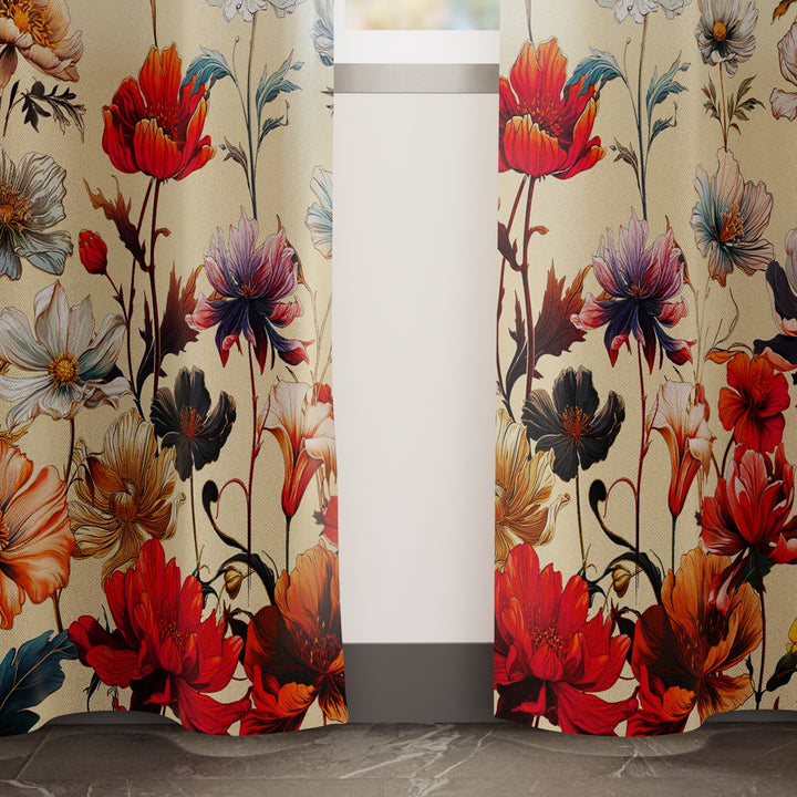 Blackout Polyester J2 Beige Curtain (Pack of 2)