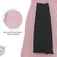 Cotton Ticking Red Apron (Pack of 1)