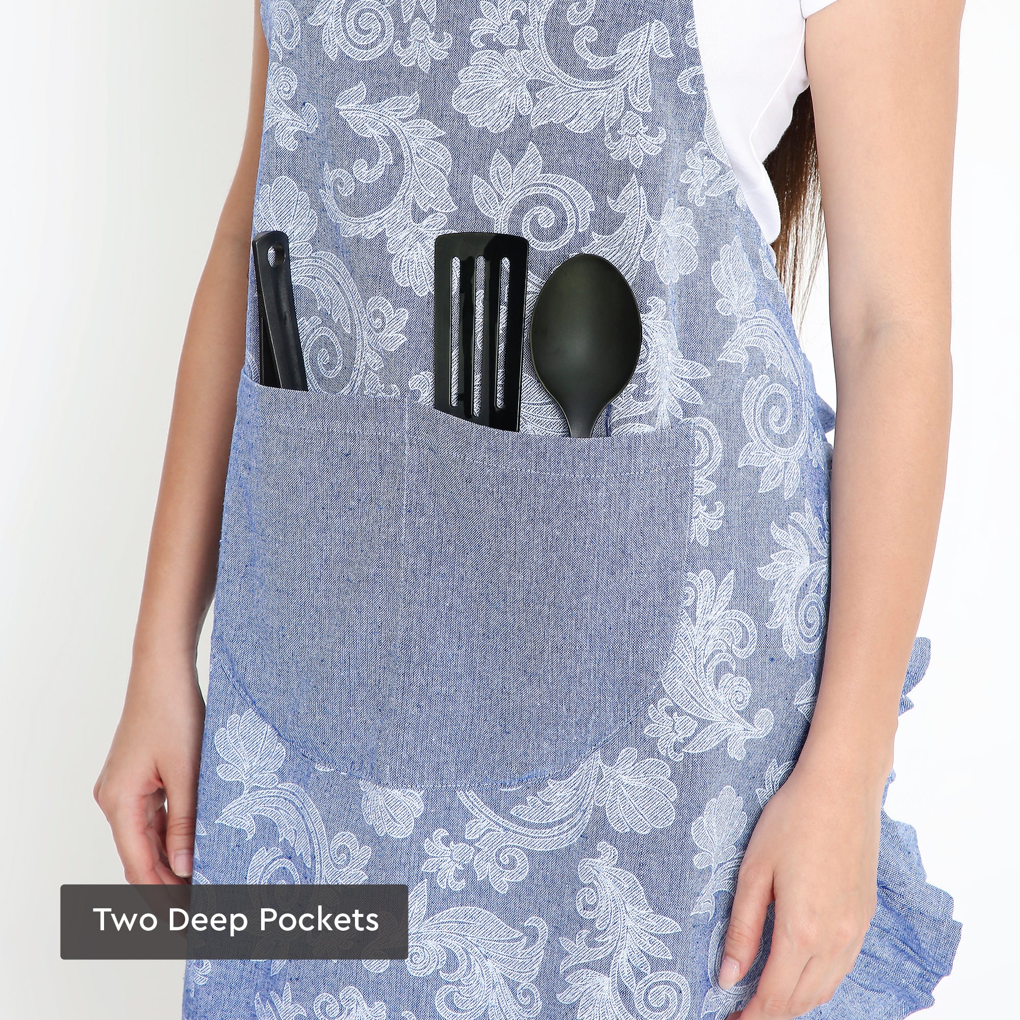 Cotton Blue Apron (Pack of 1)
