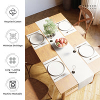 Ribbed Cotton White Table Runner (Pack of 1)