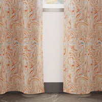 Blackout Polyester Marble Peach Curtain (Pack of 2)