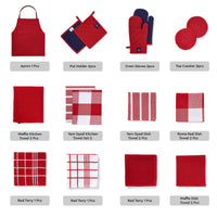 Cotton Red Combo Kitchen Set (Pack of 21)
