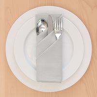 Cotton Light Grey Table Napkins (Pack of 6)