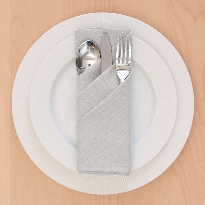 Cotton Light Grey Table Napkins (Pack of 6)