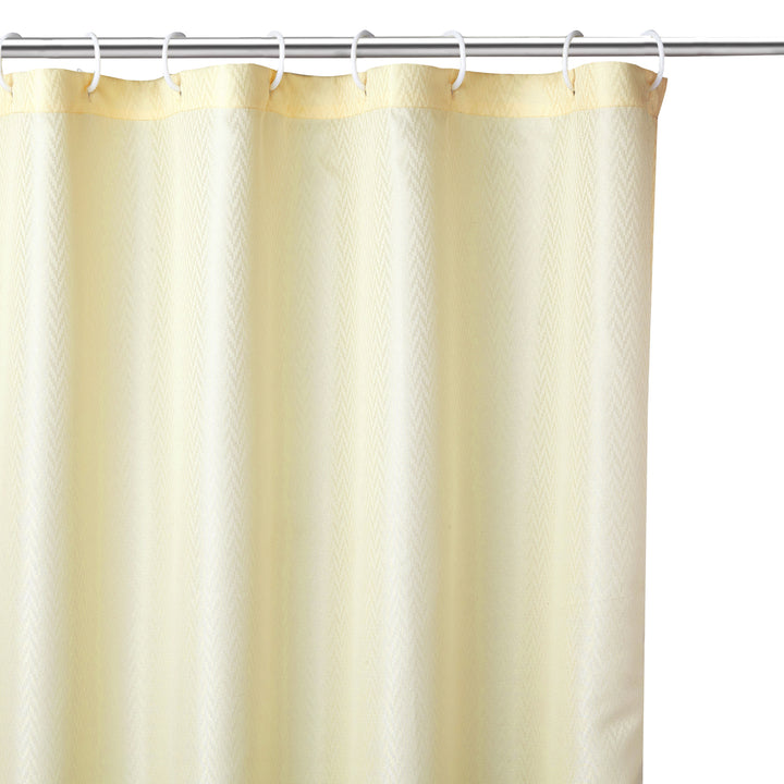 Polyester ZZ Cream Shower Curtain (Pack of 1)