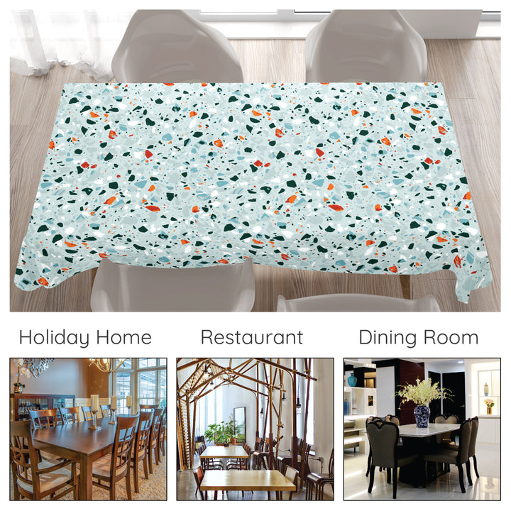 Cotton Terrazzo Mint Table Cloth (Pack of 1)