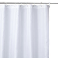 Polyester ZZ White Shower Curtain (Pack of 1)