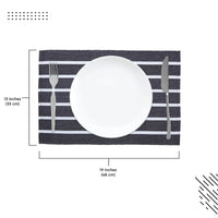 Cotton Roma Grey Stripes Placemat (Pack of 6)