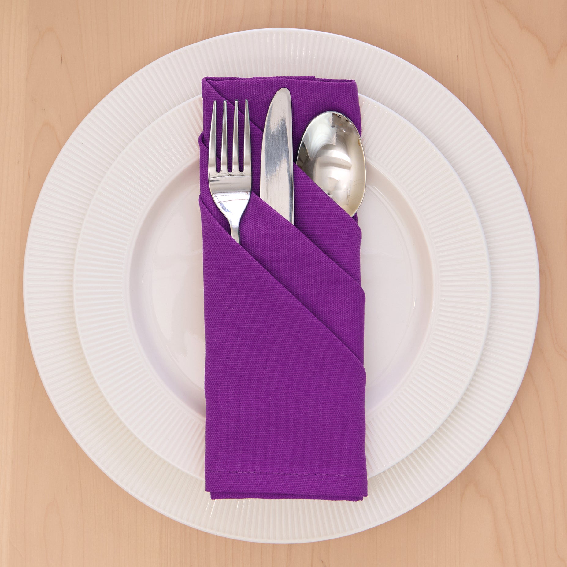 Cotton Purple Table Napkins (Pack of 6)