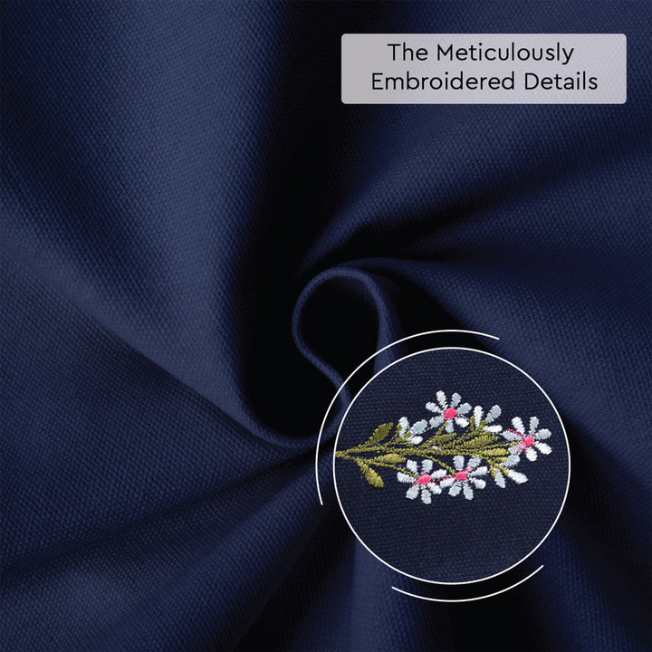 Cotton Scotch Blue Flower Table Napkin (Pack of 6)