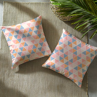 Micro Big Triangles Apricot Cushion Cover