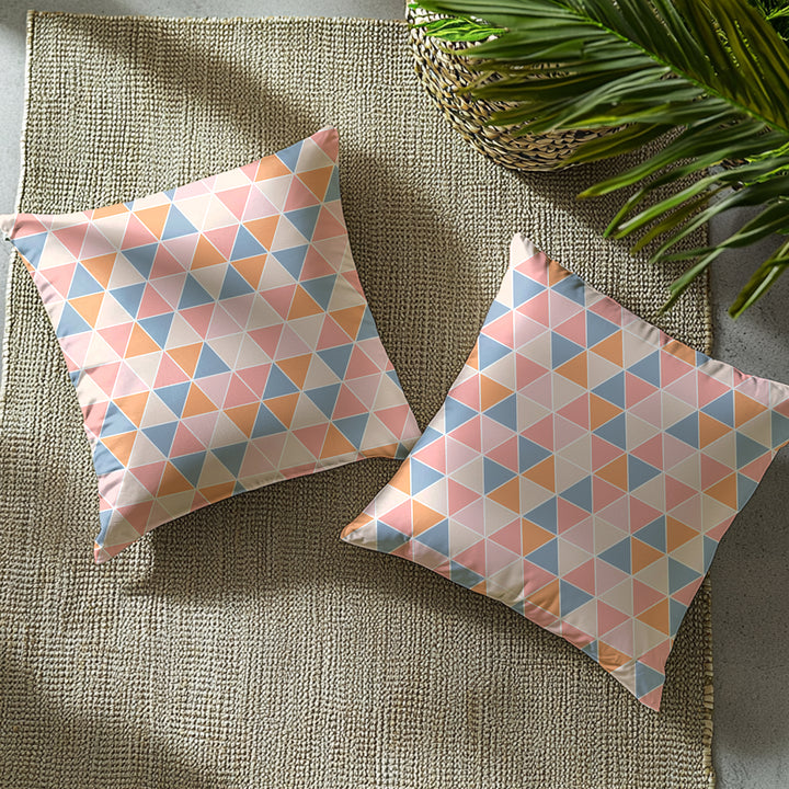 Micro Big Triangles Apricot Cushion Cover